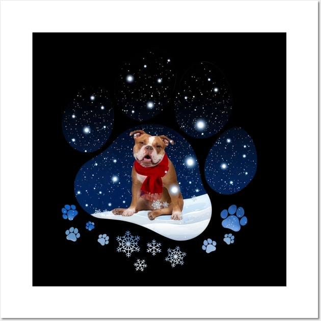 Snow Paw Old English Bulldog Christmas Winter Holiday Wall Art by TATTOO project